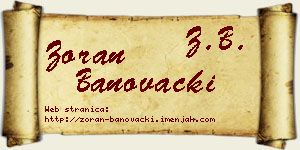 Zoran Banovački vizit kartica
